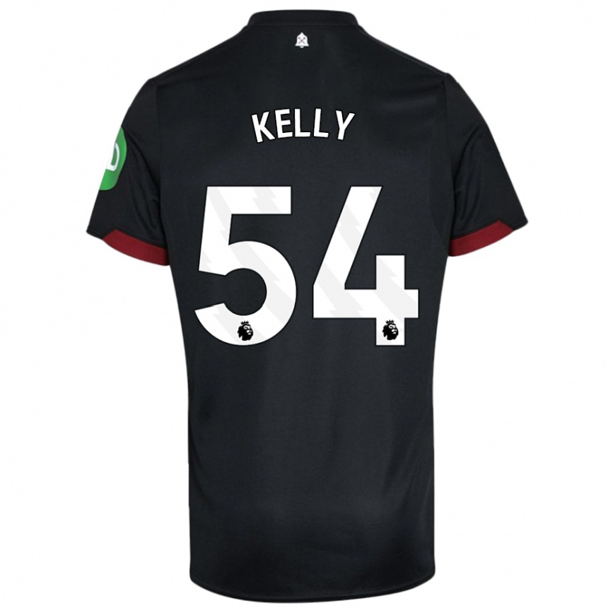 Niño Fútbol Camiseta Patrick Kelly #54 Negro Blanco 2ª Equipación 2024/25 Argentina