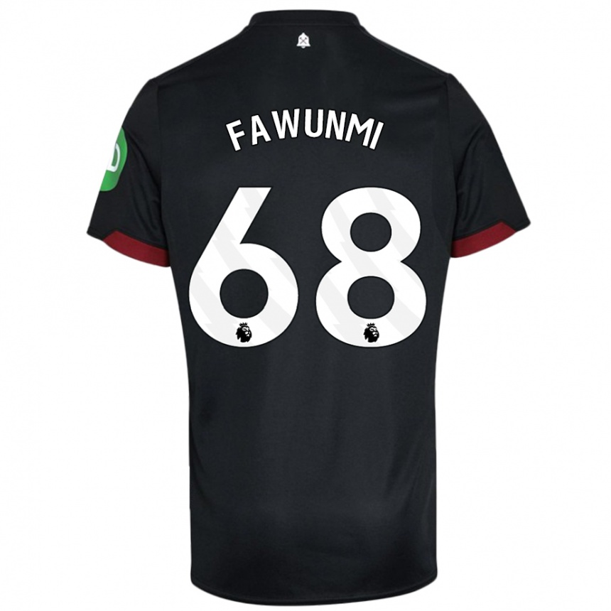 Niño Fútbol Camiseta Favour Fawunmi #68 Negro Blanco 2ª Equipación 2024/25 Argentina