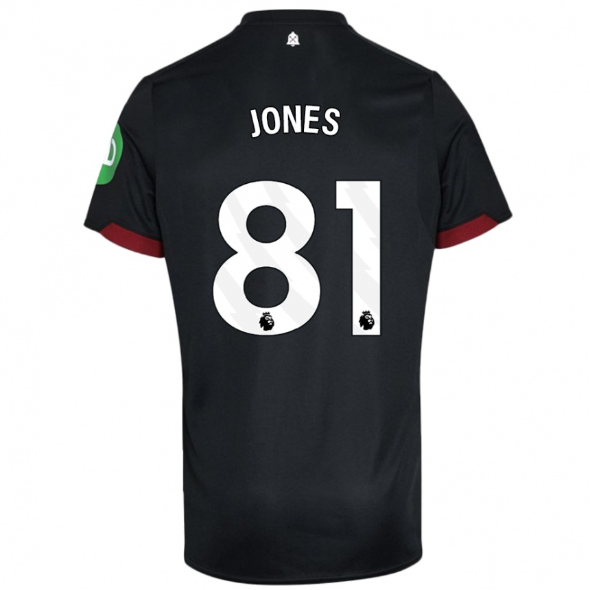 Niño Fútbol Camiseta Liam Jones #81 Negro Blanco 2ª Equipación 2024/25 Argentina