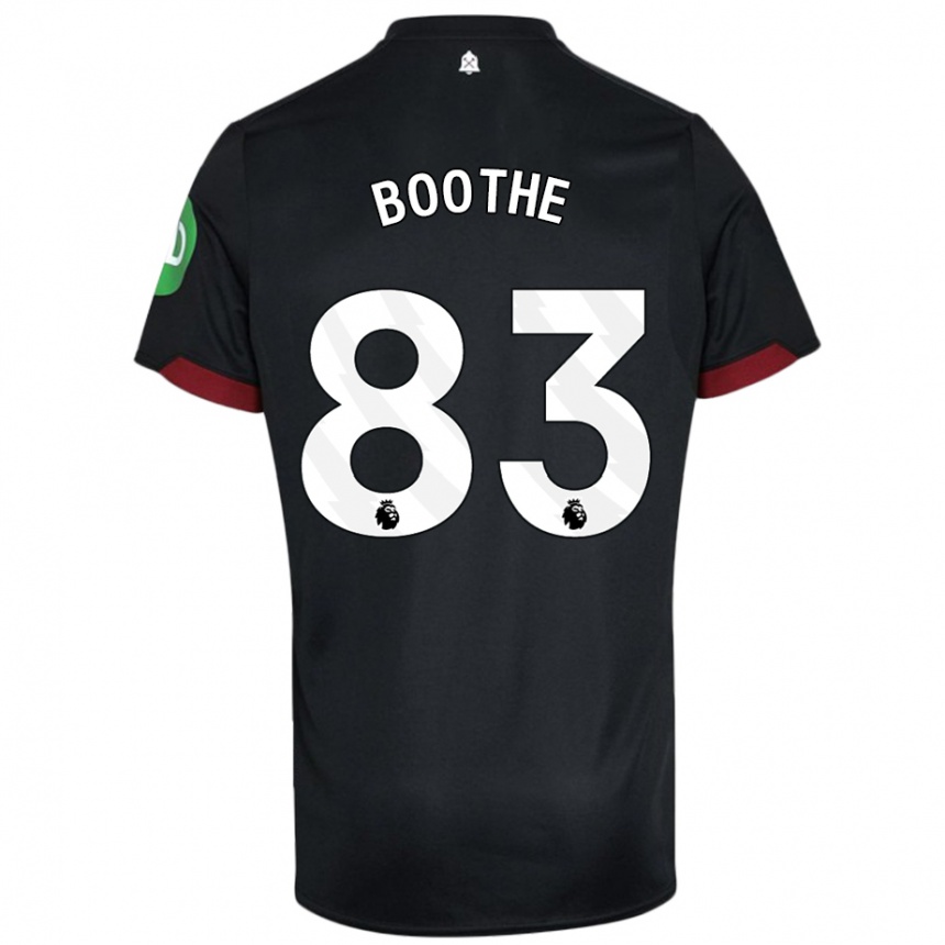 Niño Fútbol Camiseta Sebastian Boothe #83 Negro Blanco 2ª Equipación 2024/25 Argentina