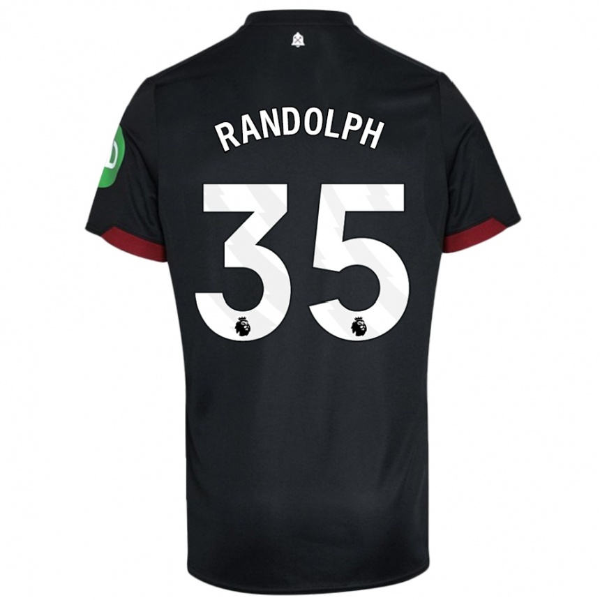 Niño Fútbol Camiseta Darren Randolph #35 Negro Blanco 2ª Equipación 2024/25 Argentina