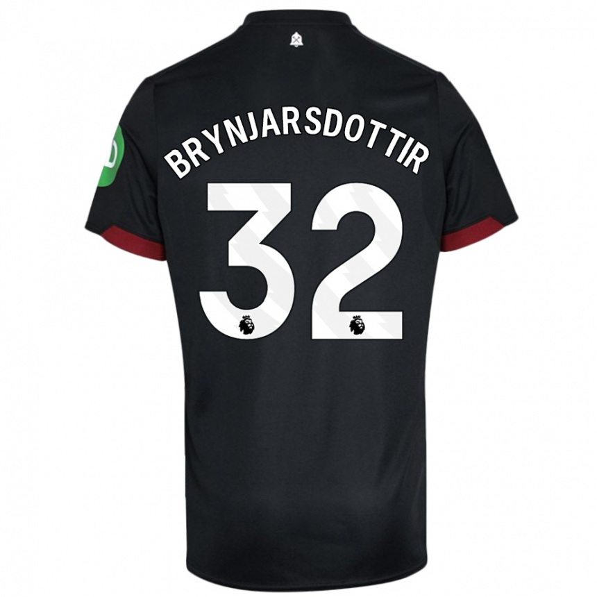 Niño Fútbol Camiseta Dagny Brynjarsdottir #32 Negro Blanco 2ª Equipación 2024/25 Argentina