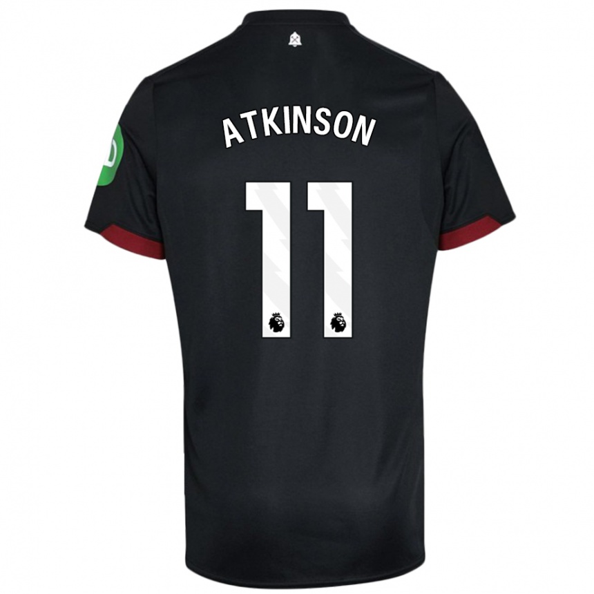 Niño Fútbol Camiseta Izzy Atkinson #11 Negro Blanco 2ª Equipación 2024/25 Argentina