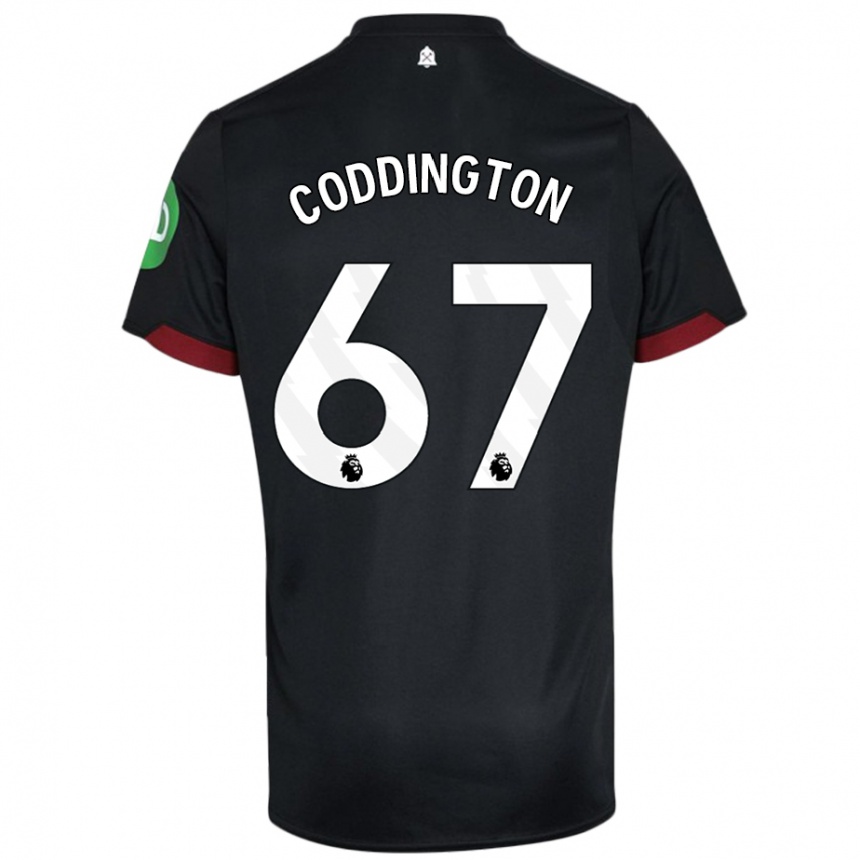 Niño Fútbol Camiseta Remy Coddington #67 Negro Blanco 2ª Equipación 2024/25 Argentina