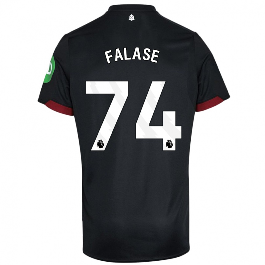 Niño Fútbol Camiseta Asher Falase #74 Negro Blanco 2ª Equipación 2024/25 Argentina