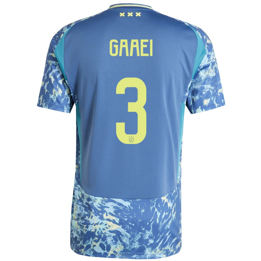 Niño Fútbol Camiseta Anton Gaaei #3 Gris Azul Amarillo 2ª Equipación 2024/25 Argentina