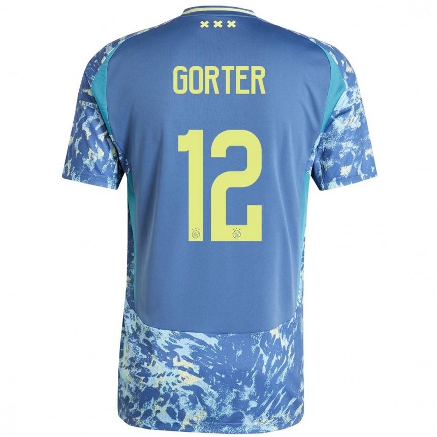 Niño Fútbol Camiseta Jay Gorter #12 Gris Azul Amarillo 2ª Equipación 2024/25 Argentina