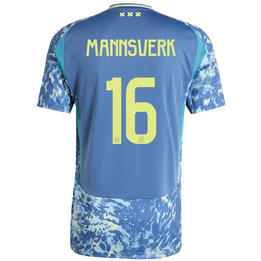 Niño Fútbol Camiseta Sivert Mannsverk #16 Gris Azul Amarillo 2ª Equipación 2024/25 Argentina