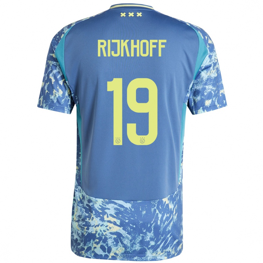 Niño Fútbol Camiseta Julian Rijkhoff #19 Gris Azul Amarillo 2ª Equipación 2024/25 Argentina