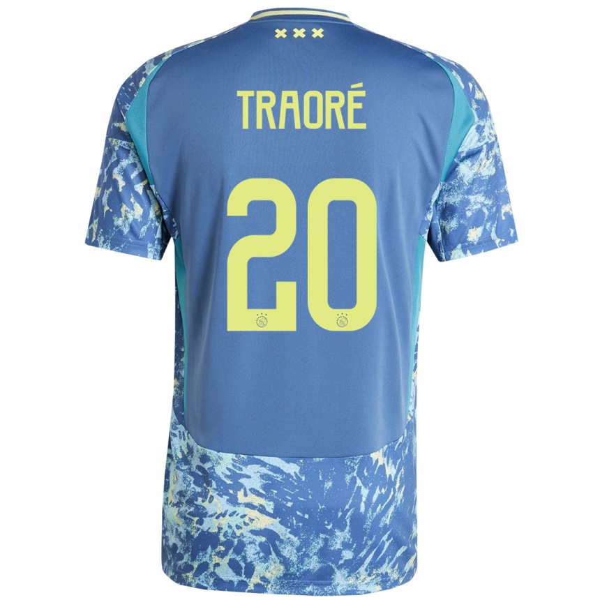 Niño Fútbol Camiseta Bertrand Traoré #20 Gris Azul Amarillo 2ª Equipación 2024/25 Argentina