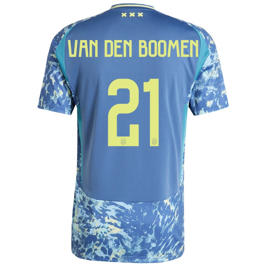 Niño Fútbol Camiseta Branco Van Den Boomen #21 Gris Azul Amarillo 2ª Equipación 2024/25 Argentina