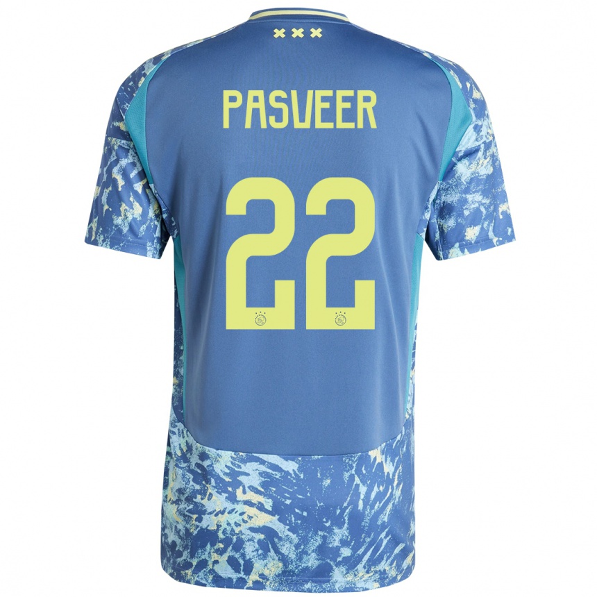 Niño Fútbol Camiseta Remko Pasveer #22 Gris Azul Amarillo 2ª Equipación 2024/25 Argentina