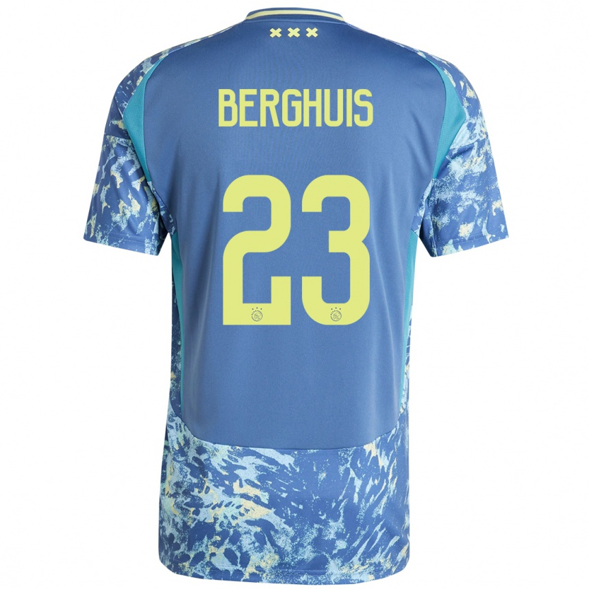 Niño Fútbol Camiseta Steven Berghuis #23 Gris Azul Amarillo 2ª Equipación 2024/25 Argentina