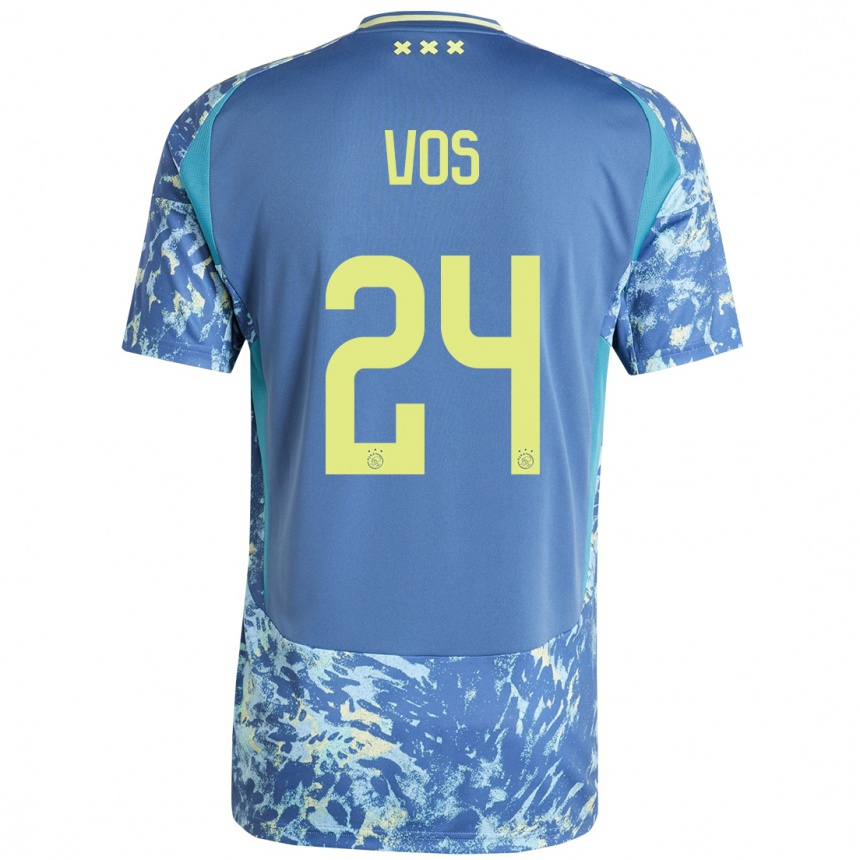 Niño Fútbol Camiseta Silvano Vos #24 Gris Azul Amarillo 2ª Equipación 2024/25 Argentina