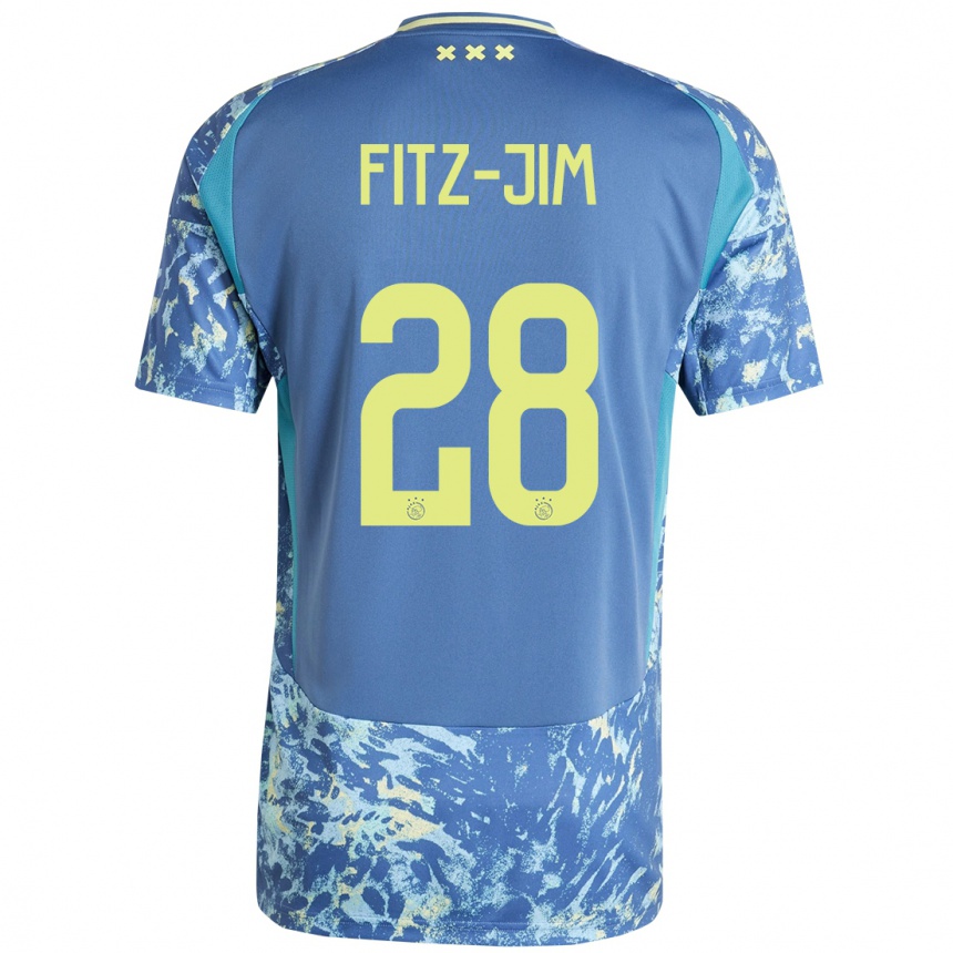 Niño Fútbol Camiseta Kian Fitz-Jim #28 Gris Azul Amarillo 2ª Equipación 2024/25 Argentina