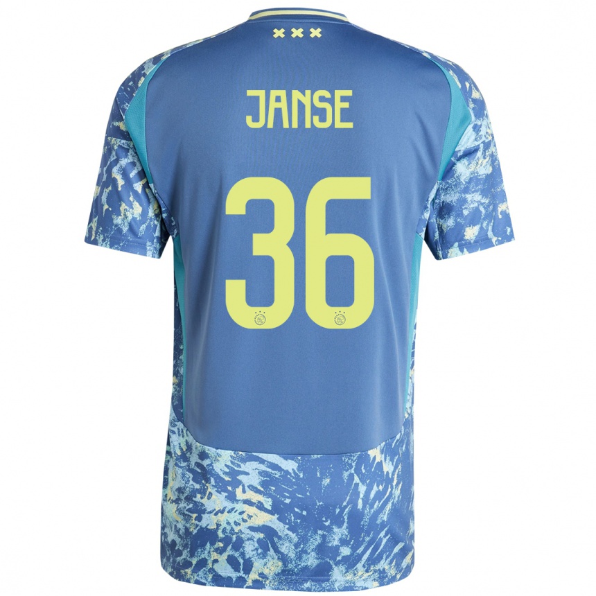 Niño Fútbol Camiseta Dies Janse #36 Gris Azul Amarillo 2ª Equipación 2024/25 Argentina