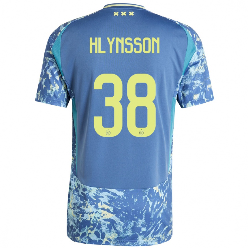 Niño Fútbol Camiseta Kristian Hlynsson #38 Gris Azul Amarillo 2ª Equipación 2024/25 Argentina