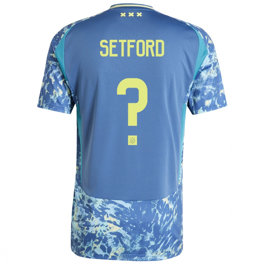 Niño Fútbol Camiseta Charlie Setford #0 Gris Azul Amarillo 2ª Equipación 2024/25 Argentina