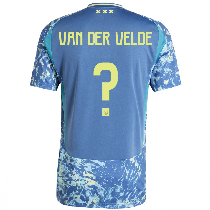 Niño Fútbol Camiseta Valentijn Van Der Velde #0 Gris Azul Amarillo 2ª Equipación 2024/25 Argentina