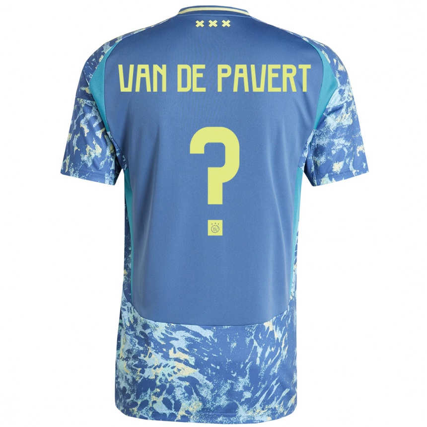 Niño Fútbol Camiseta Ryan Van De Pavert #0 Gris Azul Amarillo 2ª Equipación 2024/25 Argentina