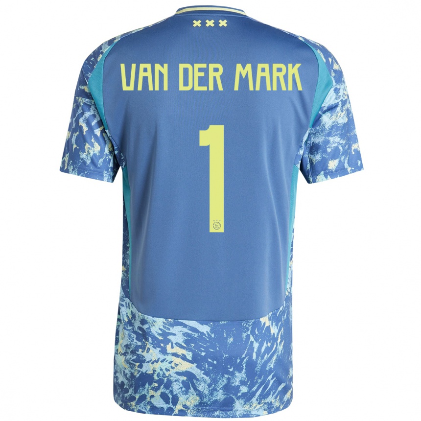 Niño Fútbol Camiseta Jesper Van Der Mark #1 Gris Azul Amarillo 2ª Equipación 2024/25 Argentina