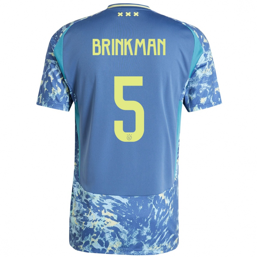 Niño Fútbol Camiseta Tim Brinkman #5 Gris Azul Amarillo 2ª Equipación 2024/25 Argentina