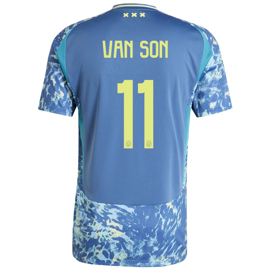 Niño Fútbol Camiseta Daniël Van Son #11 Gris Azul Amarillo 2ª Equipación 2024/25 Argentina