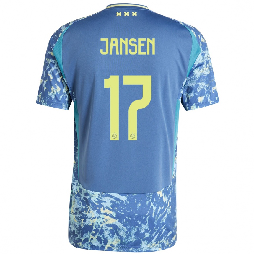 Niño Fútbol Camiseta Bente Jansen #17 Gris Azul Amarillo 2ª Equipación 2024/25 Argentina