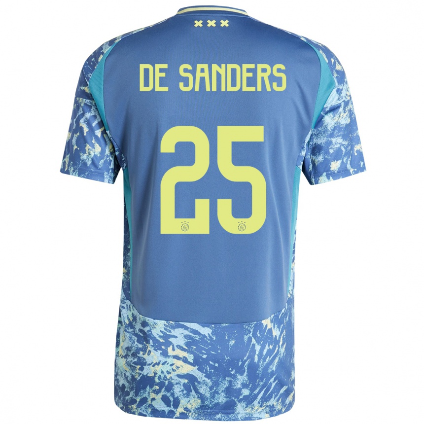 Niño Fútbol Camiseta Kay-Lee De Sanders #25 Gris Azul Amarillo 2ª Equipación 2024/25 Argentina