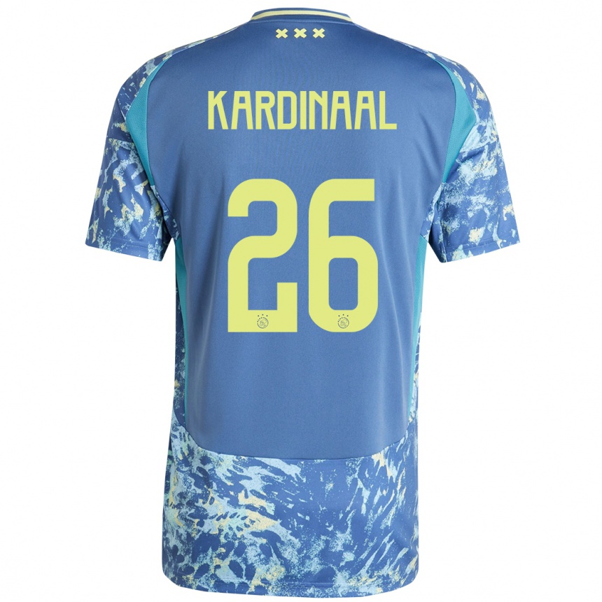 Niño Fútbol Camiseta Isa Kardinaal #26 Gris Azul Amarillo 2ª Equipación 2024/25 Argentina