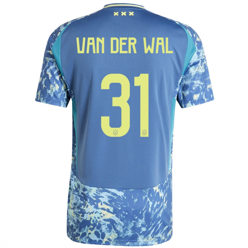 Niño Fútbol Camiseta Dionne Van Der Wal #31 Gris Azul Amarillo 2ª Equipación 2024/25 Argentina