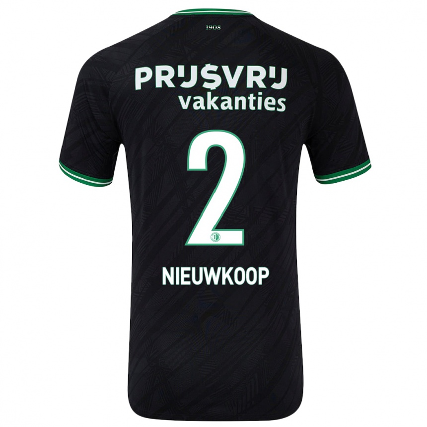 Niño Fútbol Camiseta Bart Nieuwkoop #2 Negro Verde 2ª Equipación 2024/25 Argentina