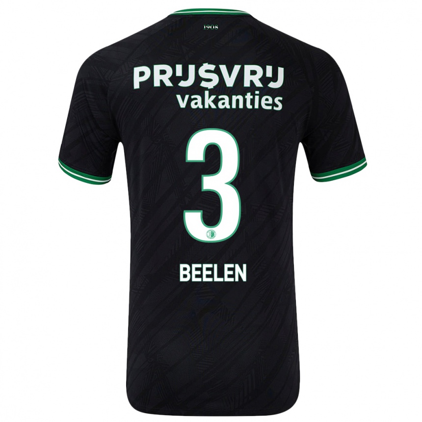 Niño Fútbol Camiseta Thomas Beelen #3 Negro Verde 2ª Equipación 2024/25 Argentina