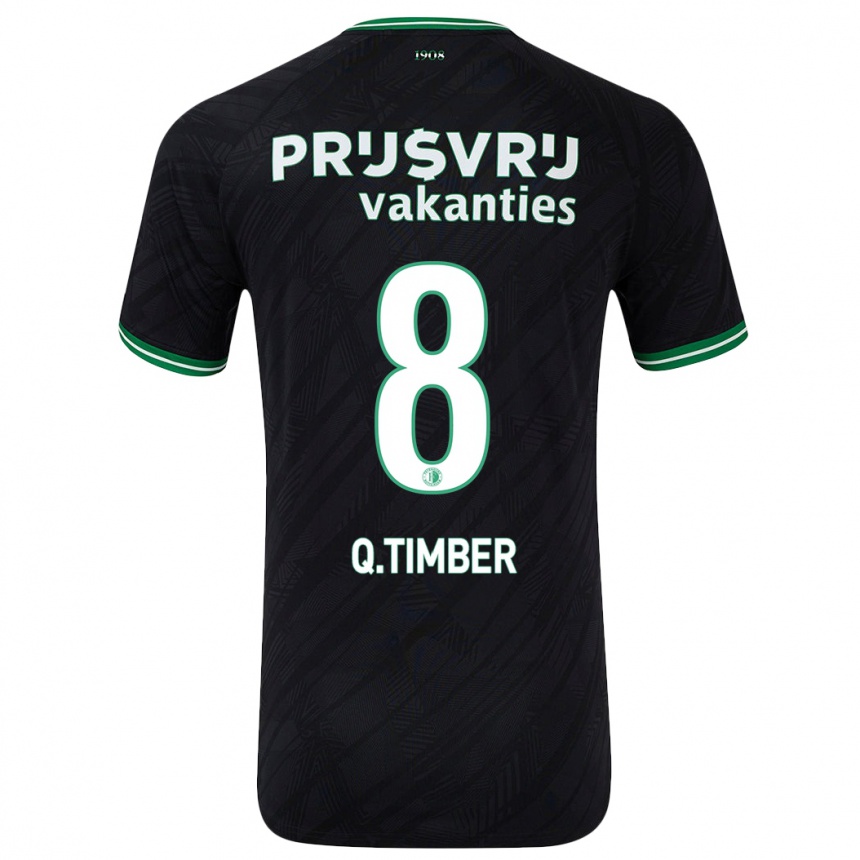 Niño Fútbol Camiseta Quinten Timber #8 Negro Verde 2ª Equipación 2024/25 Argentina