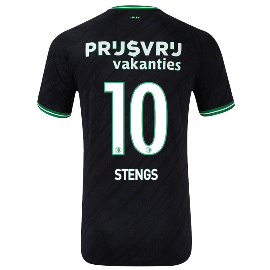 Niño Fútbol Camiseta Calvin Stengs #10 Negro Verde 2ª Equipación 2024/25 Argentina