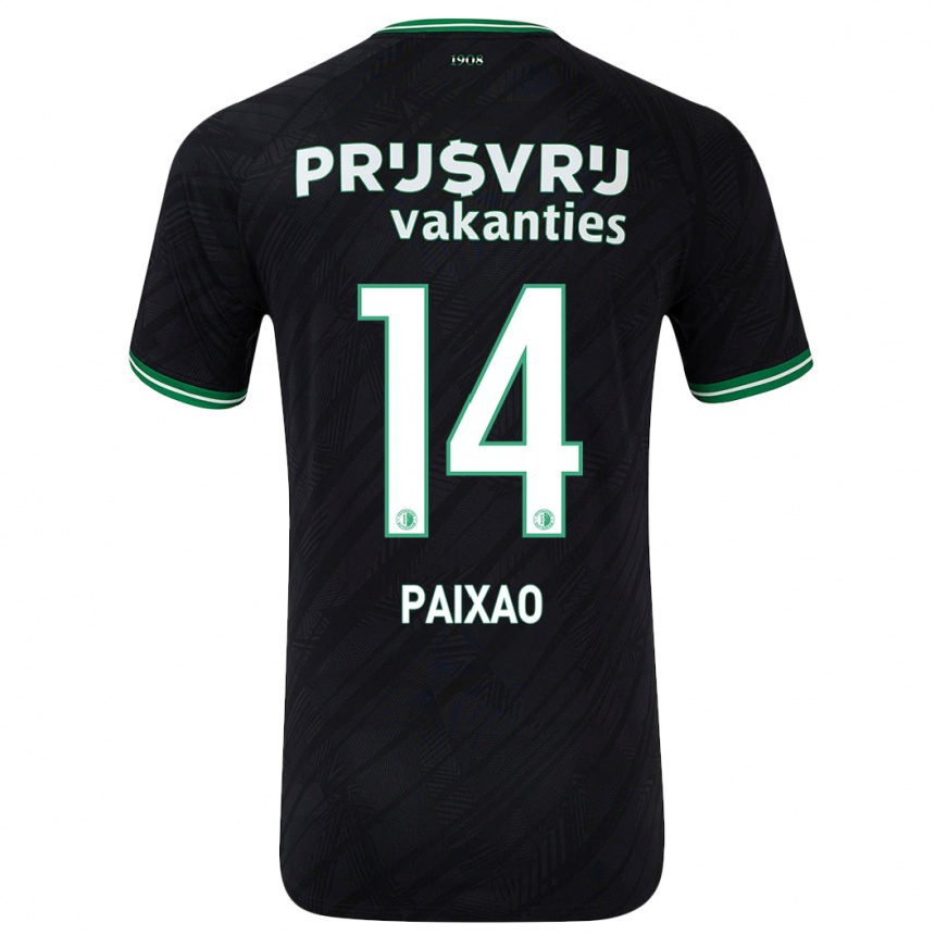 Niño Fútbol Camiseta Igor Paixão #14 Negro Verde 2ª Equipación 2024/25 Argentina