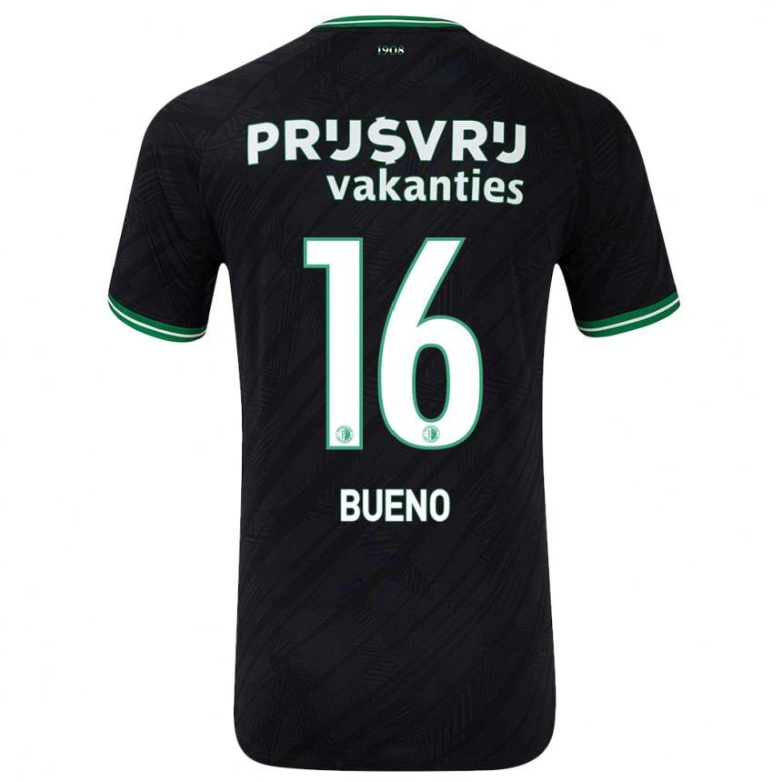 Niño Fútbol Camiseta Hugo Bueno #16 Negro Verde 2ª Equipación 2024/25 Argentina