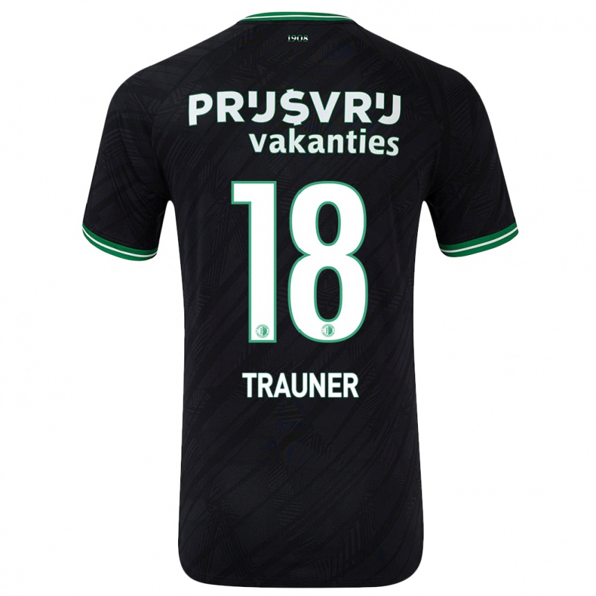 Niño Fútbol Camiseta Gernot Trauner #18 Negro Verde 2ª Equipación 2024/25 Argentina