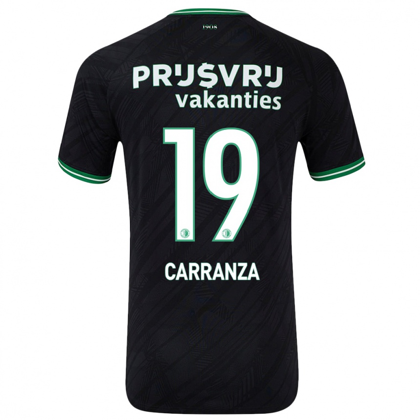 Niño Fútbol Camiseta Julián Carranza #19 Negro Verde 2ª Equipación 2024/25 Argentina