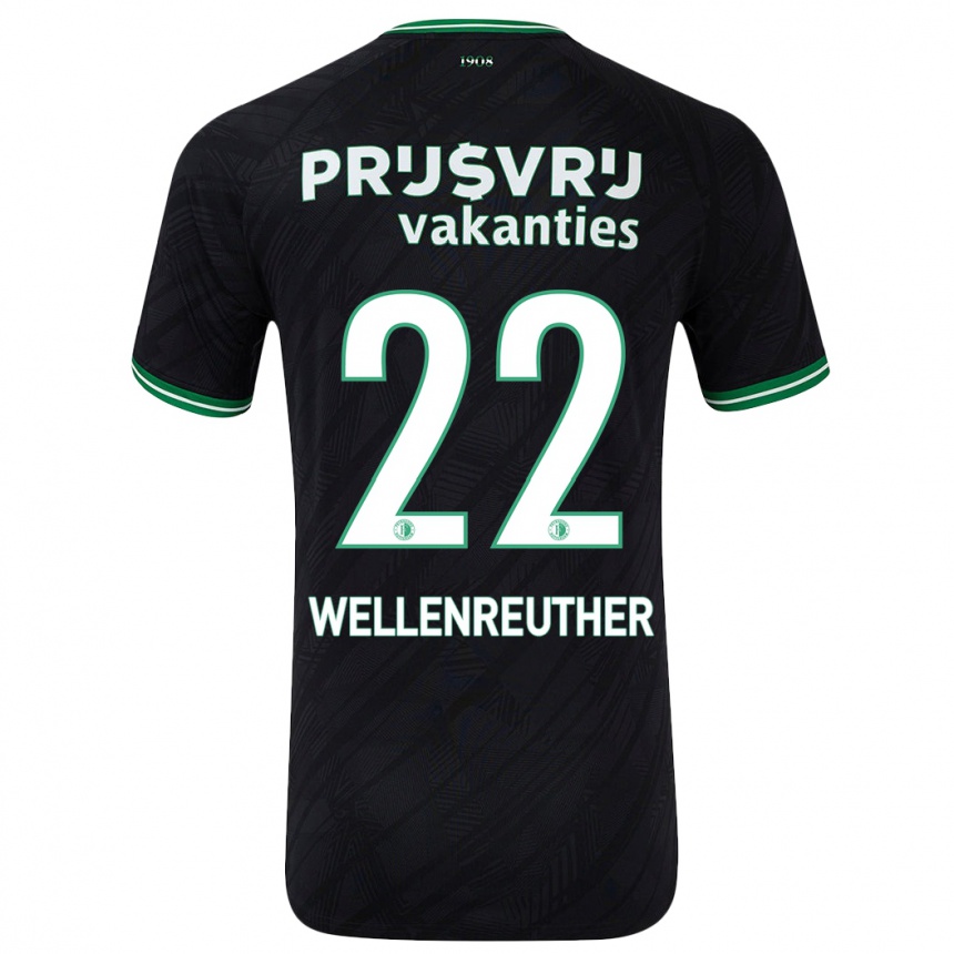 Niño Fútbol Camiseta Timon Wellenreuther #22 Negro Verde 2ª Equipación 2024/25 Argentina