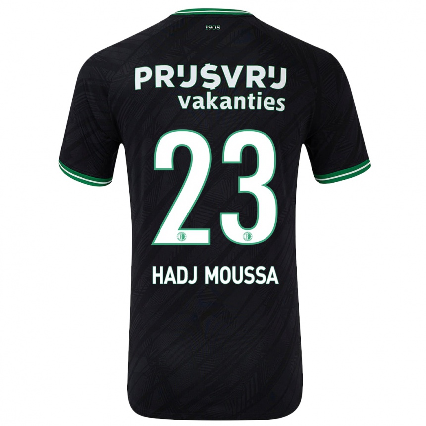 Niño Fútbol Camiseta Anis Hadj Moussa #23 Negro Verde 2ª Equipación 2024/25 Argentina