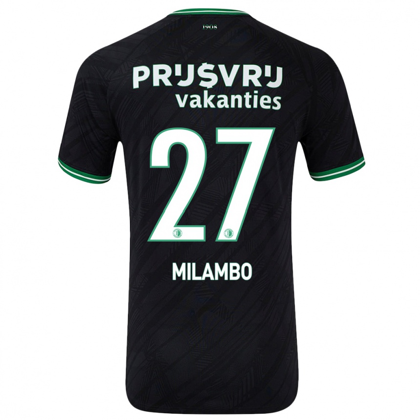 Niño Fútbol Camiseta Antoni Milambo #27 Negro Verde 2ª Equipación 2024/25 Argentina