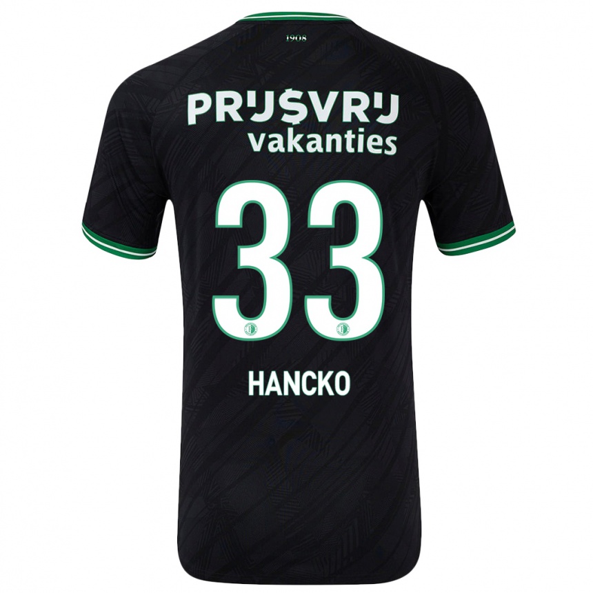 Niño Fútbol Camiseta David Hancko #33 Negro Verde 2ª Equipación 2024/25 Argentina