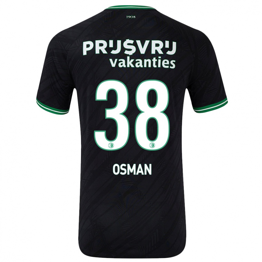 Niño Fútbol Camiseta Ibrahim Osman #38 Negro Verde 2ª Equipación 2024/25 Argentina