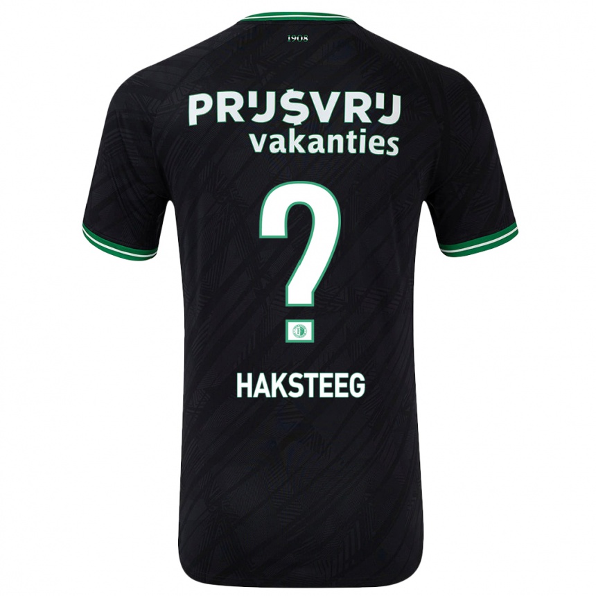 Niño Fútbol Camiseta Tim Haksteeg #0 Negro Verde 2ª Equipación 2024/25 Argentina