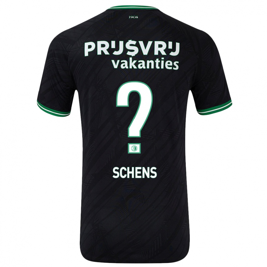 Niño Fútbol Camiseta Twan Schens #0 Negro Verde 2ª Equipación 2024/25 Argentina