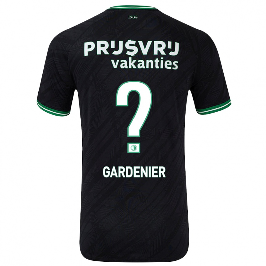 Niño Fútbol Camiseta Lucas Gardenier #0 Negro Verde 2ª Equipación 2024/25 Argentina