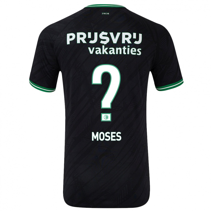 Niño Fútbol Camiseta Troy Moses #0 Negro Verde 2ª Equipación 2024/25 Argentina