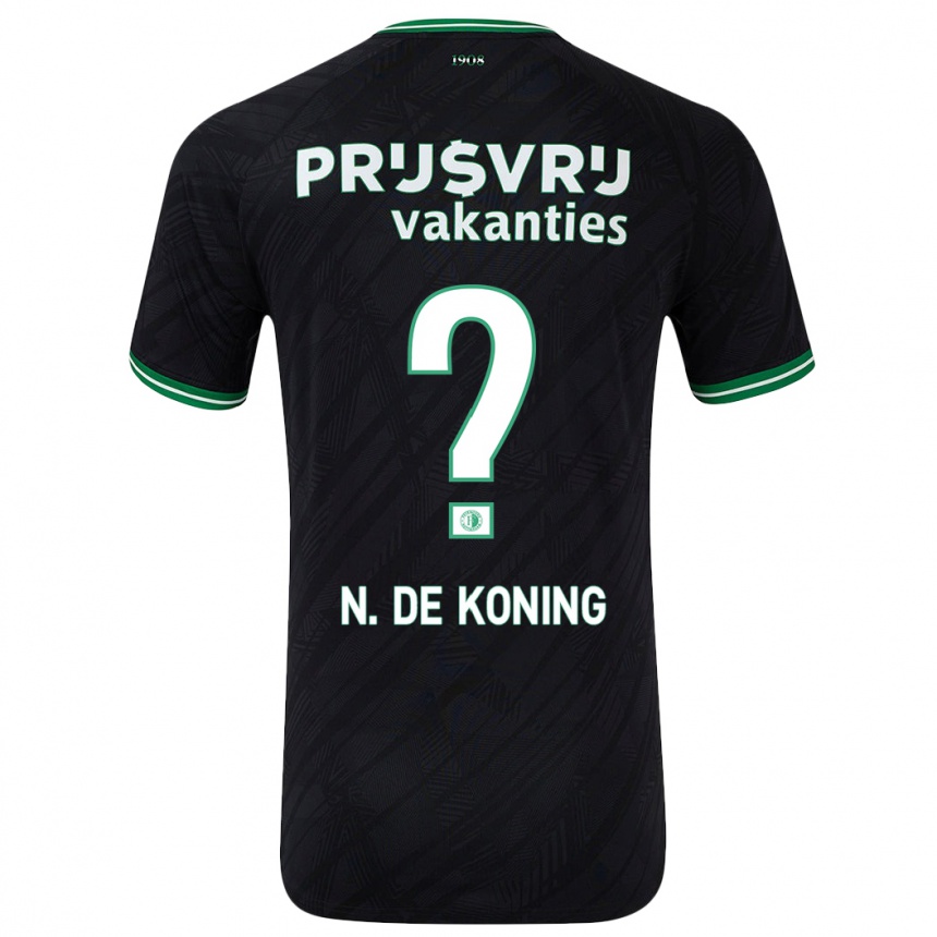 Niño Fútbol Camiseta Nick De Koning #0 Negro Verde 2ª Equipación 2024/25 Argentina