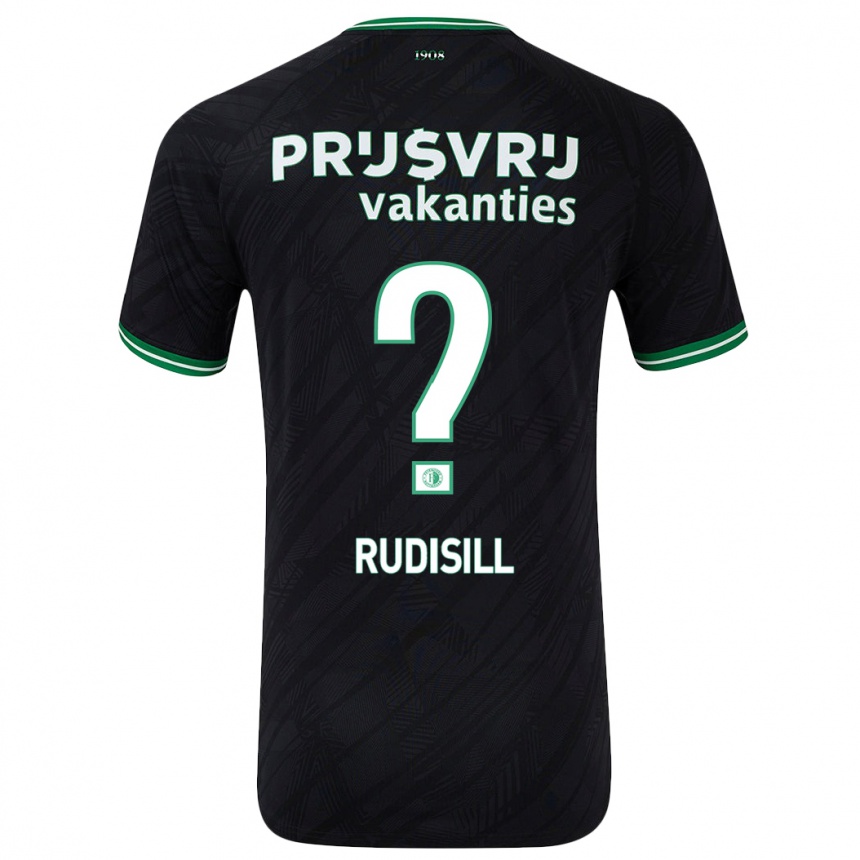 Niño Fútbol Camiseta Paulo Rudisill #0 Negro Verde 2ª Equipación 2024/25 Argentina